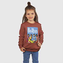 Свитшот хлопковый детский The Beatles - world legend!, цвет: кирпичный — фото 2