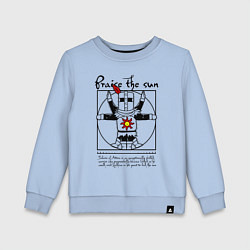 Свитшот хлопковый детский Dark Souls - Praise the Sun!, цвет: мягкое небо