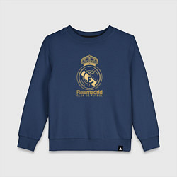 Свитшот хлопковый детский Real Madrid gold logo, цвет: тёмно-синий