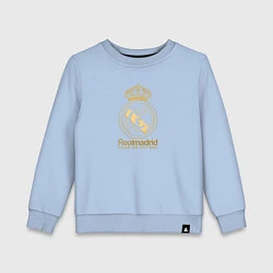 Свитшот хлопковый детский Real Madrid gold logo, цвет: мягкое небо