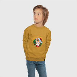Свитшот хлопковый детский Тигрины конфеты, цвет: горчичный — фото 2