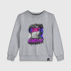 Свитшот хлопковый детский Everywere My Enemy, цвет: меланж