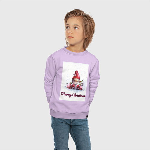Детский свитшот Рождественский гномик / Лаванда – фото 4