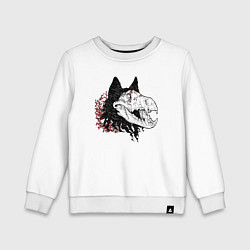 Свитшот хлопковый детский Fashionable avant-garde wolf, цвет: белый