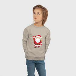 Свитшот хлопковый детский Санта-Клаус подарки, цвет: миндальный — фото 2