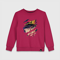 Свитшот хлопковый детский JOJOS BIZARRE ADVENTURE, ГЛАВНЫЙ ГЕРОЙ, цвет: маджента