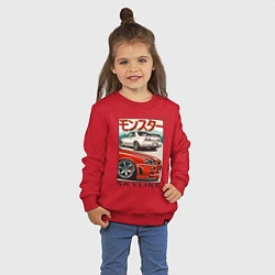 Свитшот хлопковый детский Nissan Skyline Ниссан Скайлайн, цвет: красный — фото 2