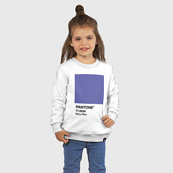 Свитшот хлопковый детский Цвет Pantone 2022 года - Very Peri, цвет: белый — фото 2