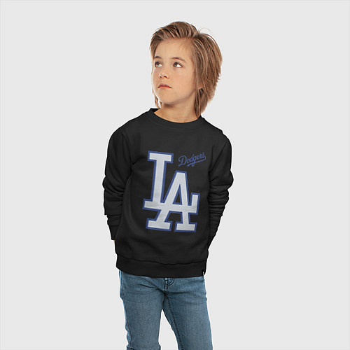 Детский свитшот Los Angeles Dodgers - baseball team / Черный – фото 4