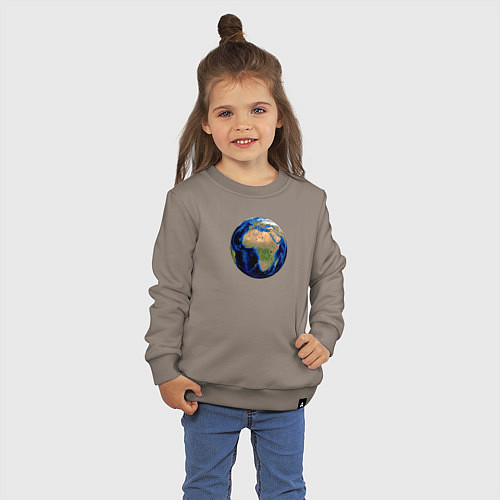 Детский свитшот Планета солнечной системы земля / Утренний латте – фото 3