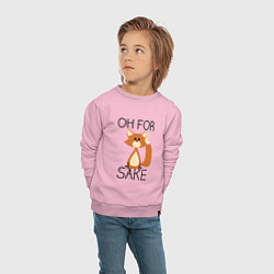 Свитшот хлопковый детский OH FOR SAKE, цвет: светло-розовый — фото 2
