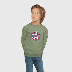 Свитшот хлопковый детский Texas Rangers -baseball team, цвет: авокадо — фото 2