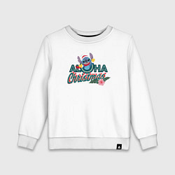 Свитшот хлопковый детский Aloha Christmas, цвет: белый