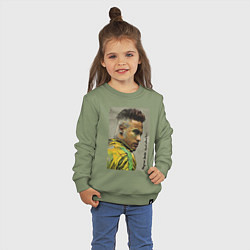 Свитшот хлопковый детский Neymar Junior - Brazil national team, цвет: авокадо — фото 2