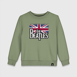 Свитшот хлопковый детский The Beatles Great Britain Битлз, цвет: авокадо