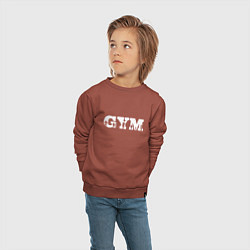 Свитшот хлопковый детский GYM- образ жизни, цвет: кирпичный — фото 2