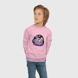 Свитшот хлопковый детский Приключения в Террарии, цвет: светло-розовый — фото 2