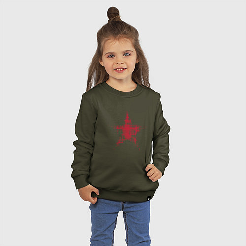 Детский свитшот Красная звезда полутон / Хаки – фото 3