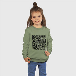Свитшот хлопковый детский QR-код Скала Джонсон, цвет: авокадо — фото 2