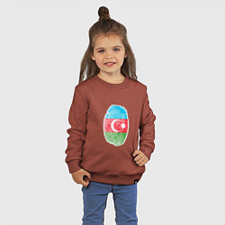 Свитшот хлопковый детский Азербайджан - Отпечаток, цвет: кирпичный — фото 2