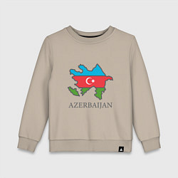 Свитшот хлопковый детский Map Azerbaijan, цвет: миндальный