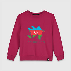 Свитшот хлопковый детский Map Azerbaijan, цвет: маджента