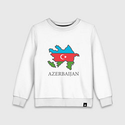 Свитшот хлопковый детский Map Azerbaijan, цвет: белый