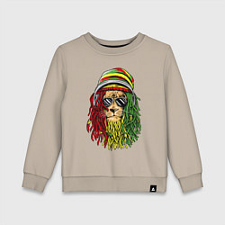 Свитшот хлопковый детский Rasta lioN, цвет: миндальный