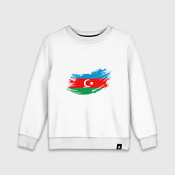 Свитшот хлопковый детский Флаг - Азербайджан, цвет: белый