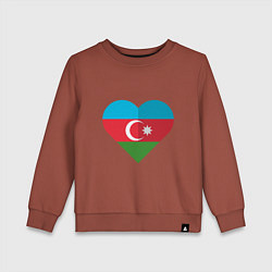 Свитшот хлопковый детский Сердце Азербайджана, цвет: кирпичный