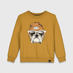 Свитшот хлопковый детский Cool dog!, цвет: горчичный