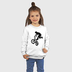 Свитшот хлопковый детский ВЕЛОСПОРТ BMX Racing ВЕЛОСИПЕДИСТ, цвет: белый — фото 2