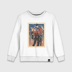 Свитшот хлопковый детский Yoru art, цвет: белый