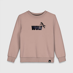 Свитшот хлопковый детский Wolf brand, цвет: пыльно-розовый