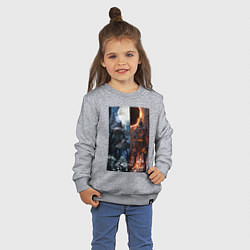 Свитшот хлопковый детский Dark Souls x Bloodborne Дарк Соулс, цвет: меланж — фото 2