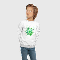Свитшот хлопковый детский Пышная яркая зелень, цвет: белый — фото 2