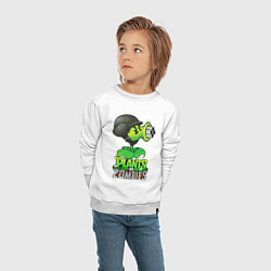 Свитшот хлопковый детский Plants vs Zombies Горохомёт, цвет: белый — фото 2