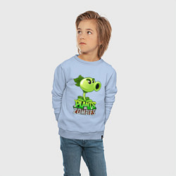 Свитшот хлопковый детский Plants vs Zombies Горохострел, цвет: мягкое небо — фото 2