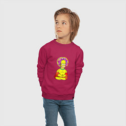 Свитшот хлопковый детский Гомер - бог пончиков, цвет: маджента — фото 2