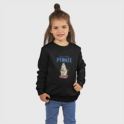 Свитшот хлопковый детский Once a pirate always a pirate, цвет: черный — фото 2