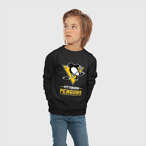 Детский свитшот Питтсбург Пингвинз , Pittsburgh Penguins / Черный – фото 4