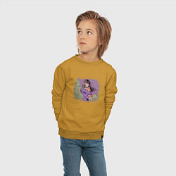 Свитшот хлопковый детский Тору на ветру, цвет: горчичный — фото 2