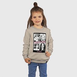 Свитшот хлопковый детский Blackpink K-pop, цвет: миндальный — фото 2