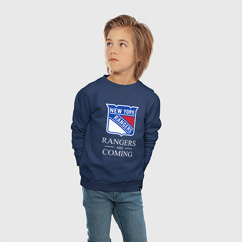 Детский свитшот Rangers are coming, Нью Йорк Рейнджерс, New York R / Тёмно-синий – фото 4