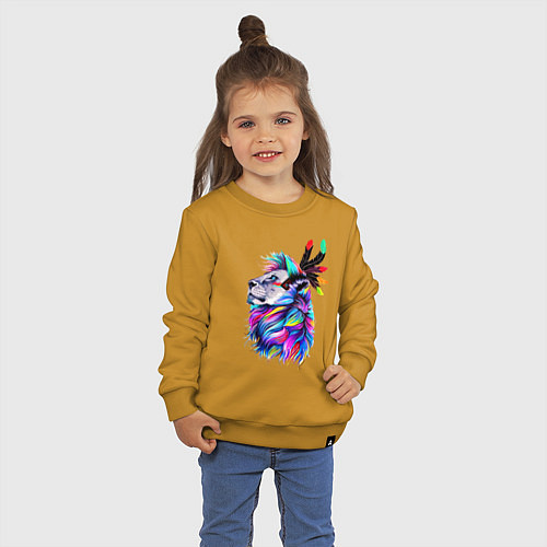 Детский свитшот Art lion! / Горчичный – фото 3