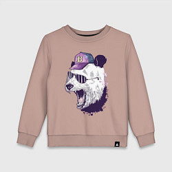 Свитшот хлопковый детский Cool panda!, цвет: пыльно-розовый