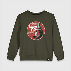Свитшот хлопковый детский Nuka Cola Ice Cold Retro, цвет: хаки