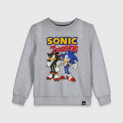 Свитшот хлопковый детский ЕЖ СОНИК SONIC THE HEDGEHOG, цвет: меланж