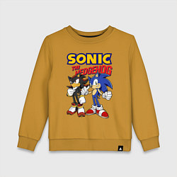 Свитшот хлопковый детский ЕЖ СОНИК SONIC THE HEDGEHOG, цвет: горчичный