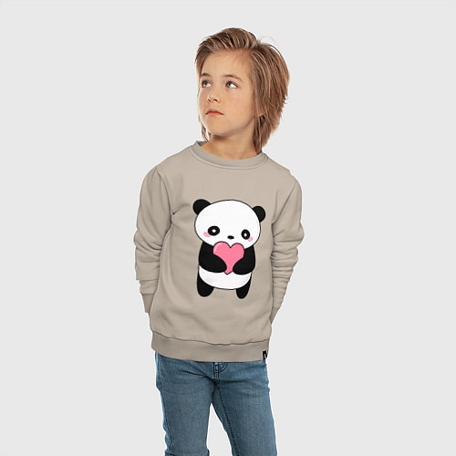 Детский свитшот КАВАЙНЫЙ ПАНДА KAWAII PANDA / Миндальный – фото 4